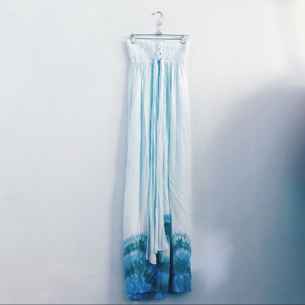 Tiare Hawaii Turquoise Tie Dye Maxi Dress